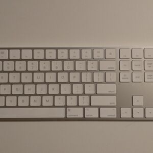 Slim White Wireless Keyboard for Home Office